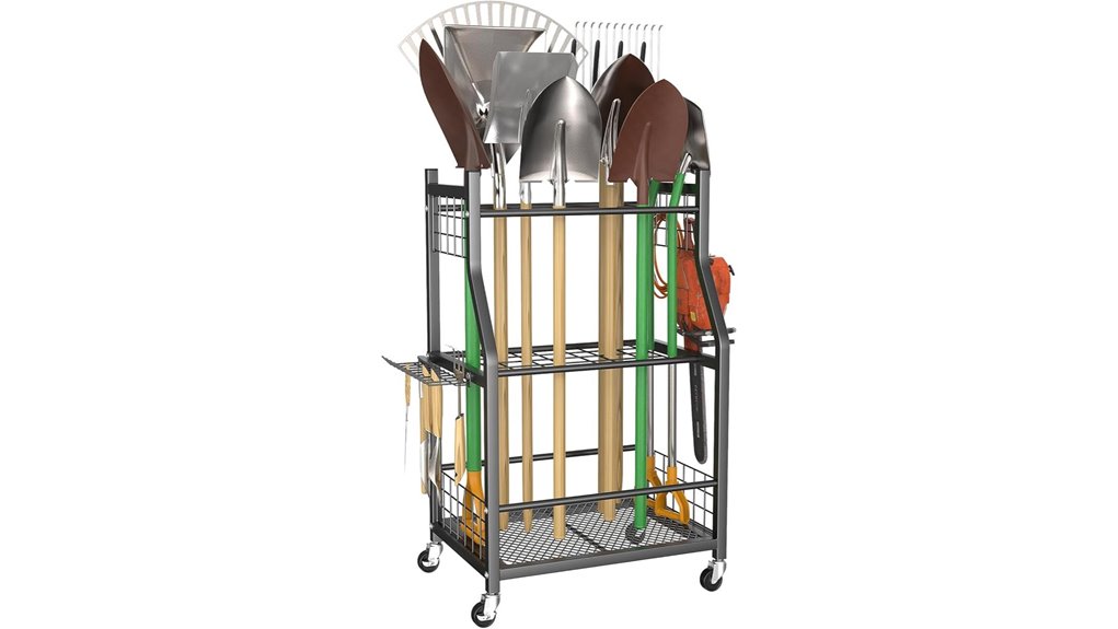 wheeled garden tool storage