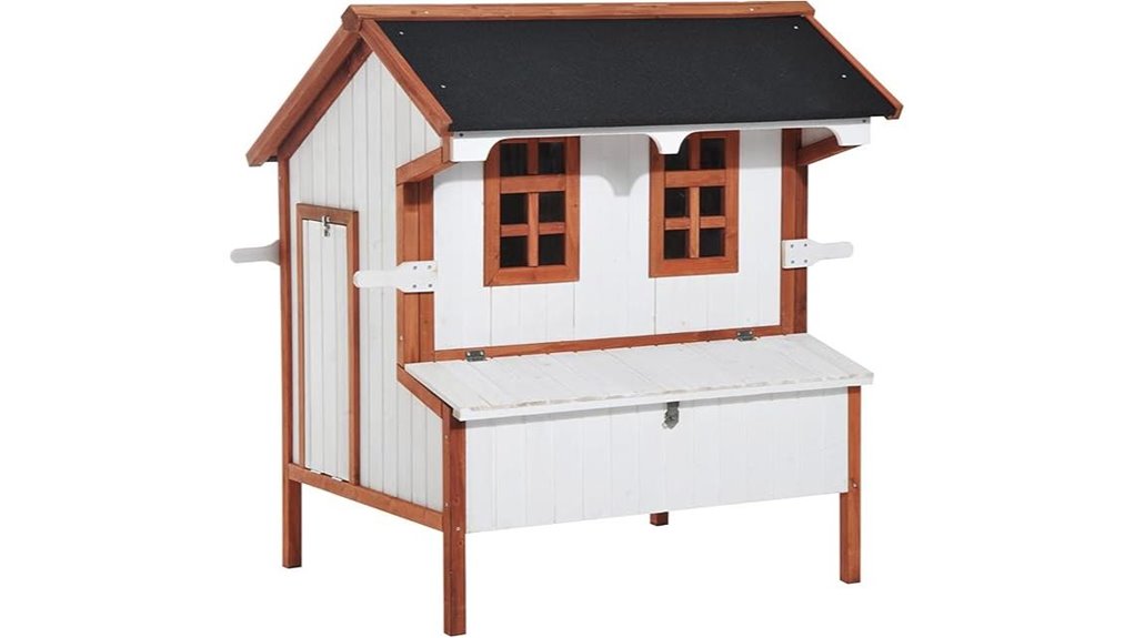 wooden chicken coop setup