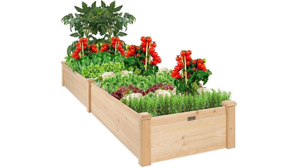 wooden raised garden planter
