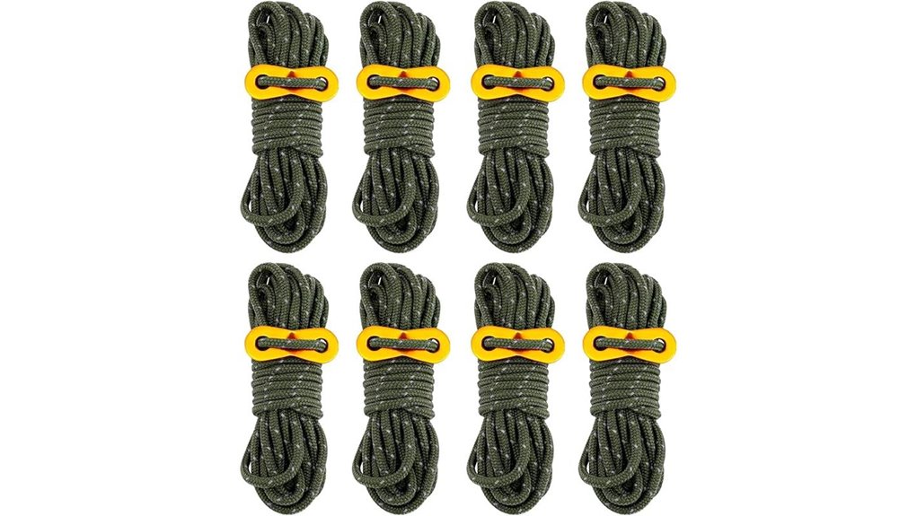 army green tent guy lines