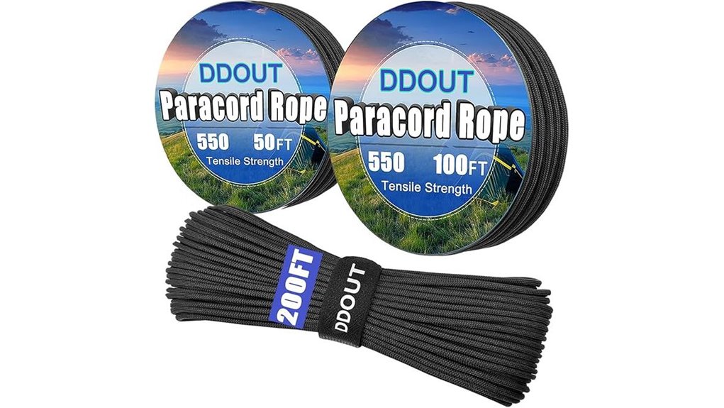 black 4mm paracord rope