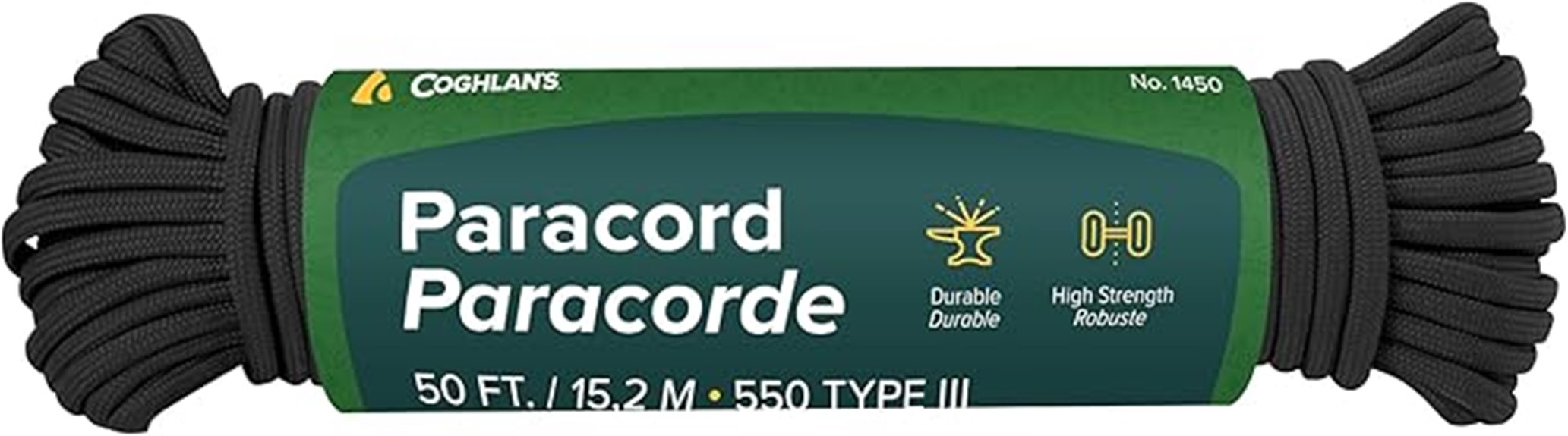 durable black paracord rope