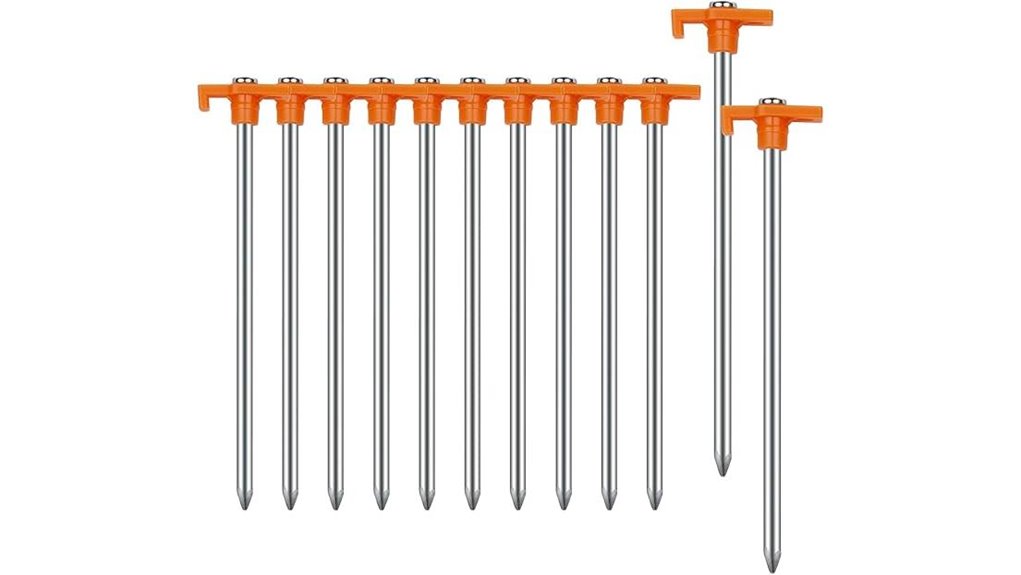 durable orange tent stakes