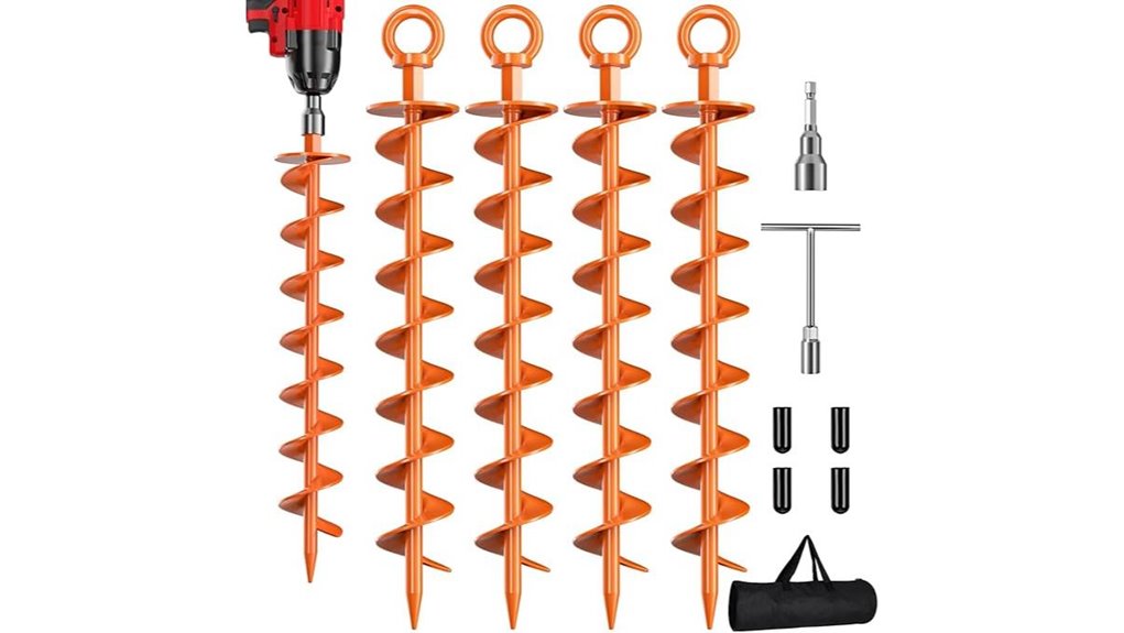 orange trampoline anchor set