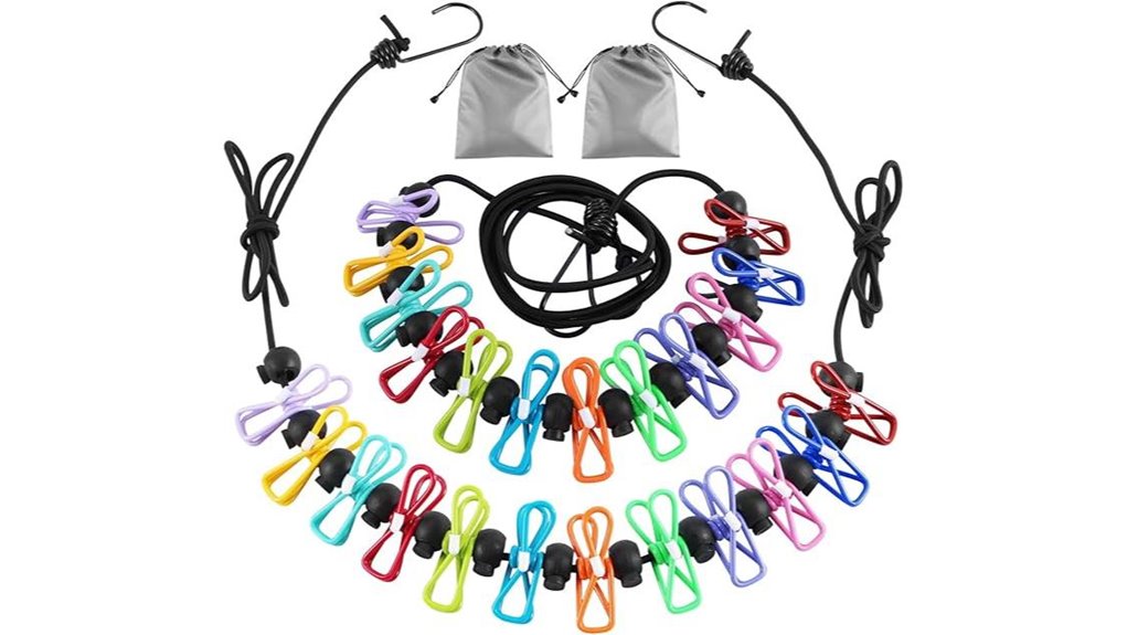 portable camping clothesline set