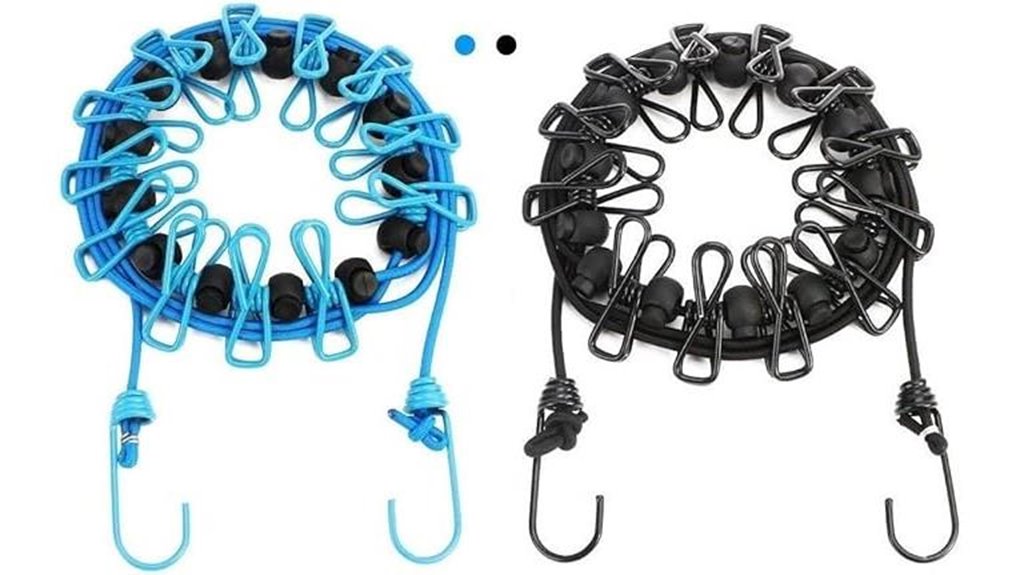 portable clothesline with clips