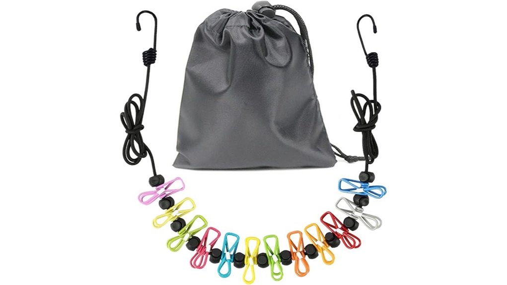 portable clothesline with clips