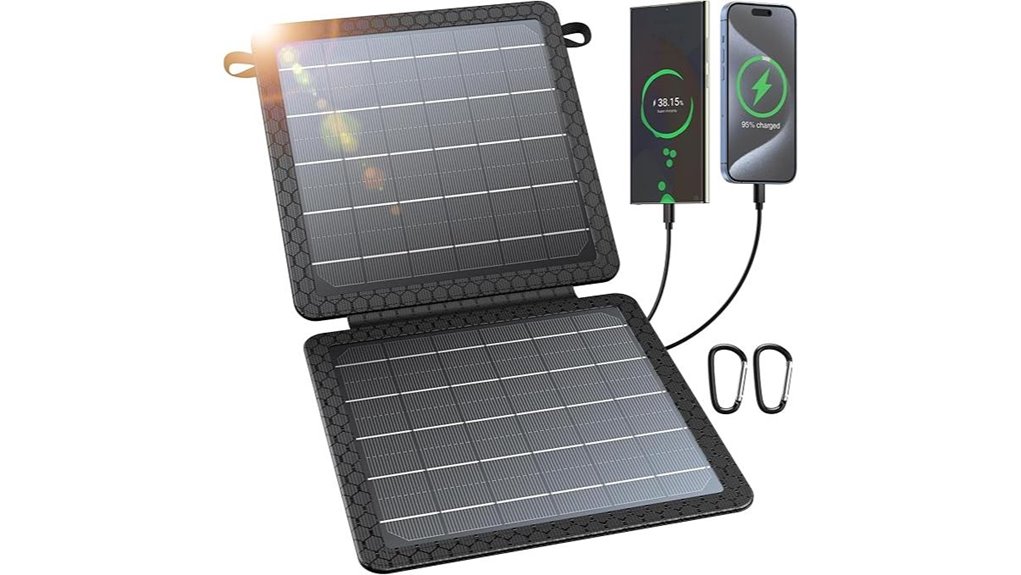 portable solar charger outputs