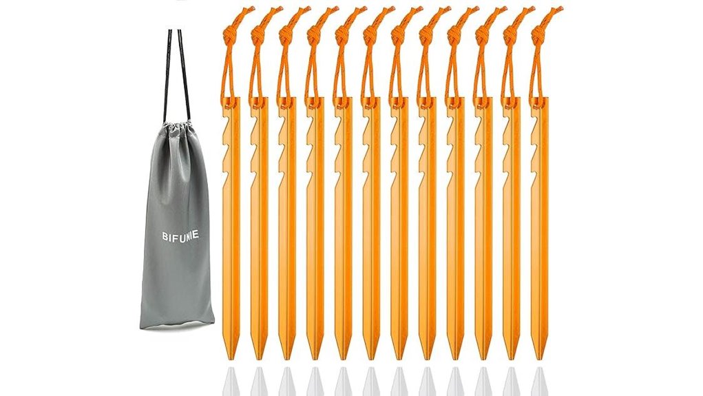 reflective aluminum tent stakes