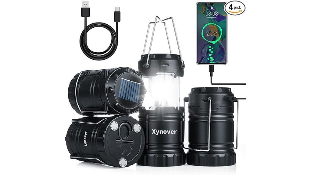 solar powered camping lantern set